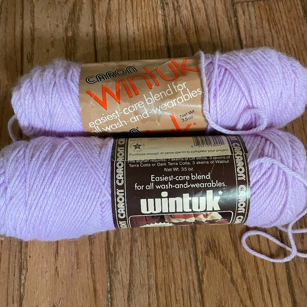 2 Skeins Wintuk 100% Orion Yarn - Color Lilac - 3.5 oz. ea.
